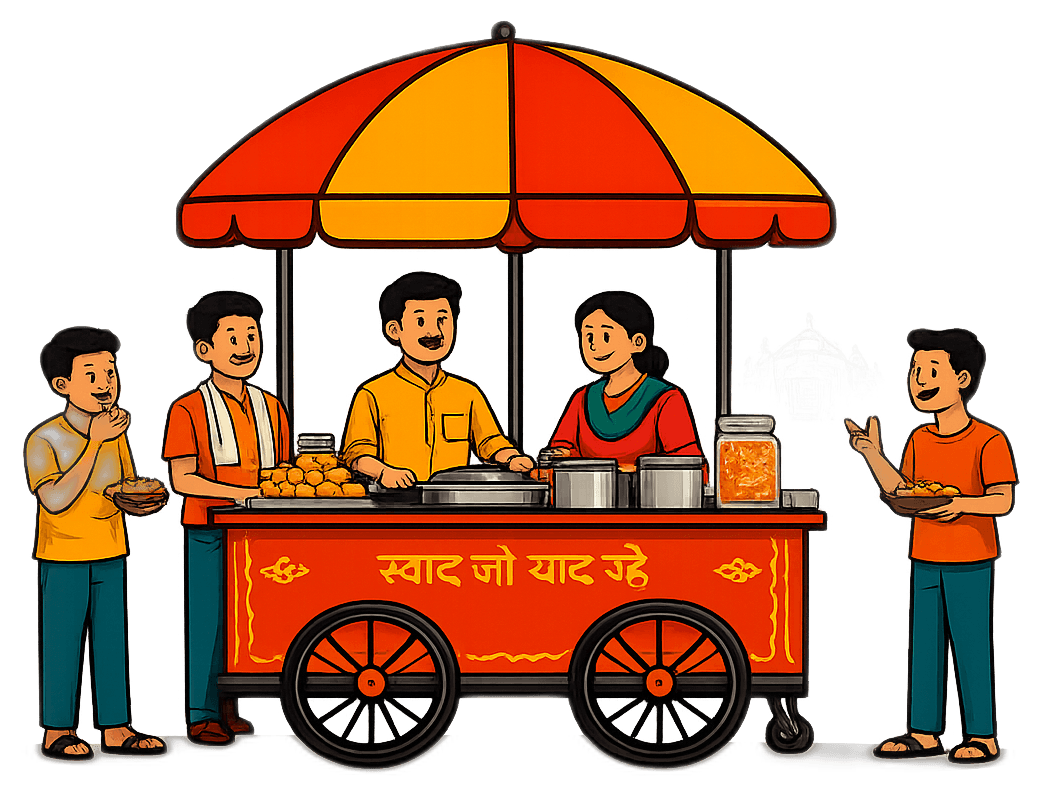 Thela Khojo mascot cart representing Jaipur's street food culture